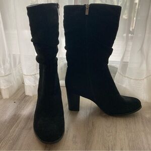 ❤️NY&Co NWOT Amena Faux Suede Mid Calf Black Boots
